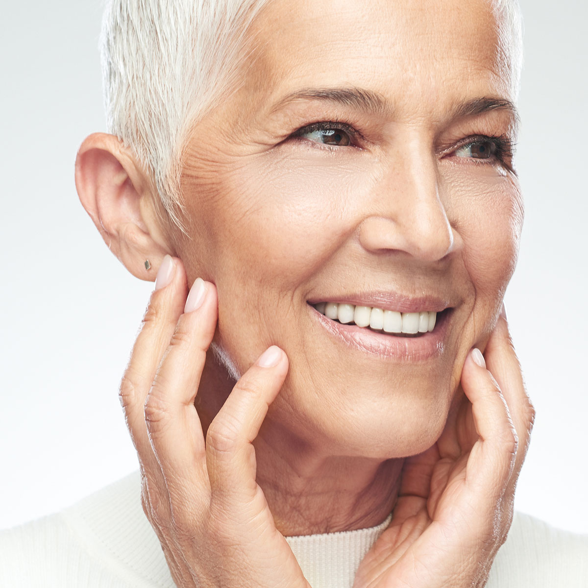 woman after buccal fat removal in Sarasota
